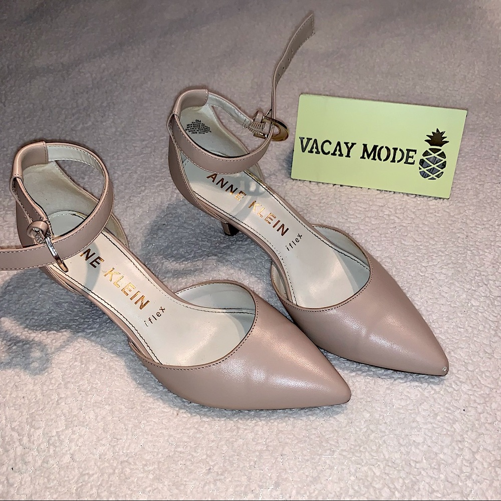 Anne Klein | Nude Pumps 2” Heels, Ankle Straps, size 9